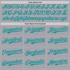 Custom Gray Teal Authentic Baseball Jersey