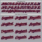 Custom Gray Navy-Red Authentic Baseball Jersey
