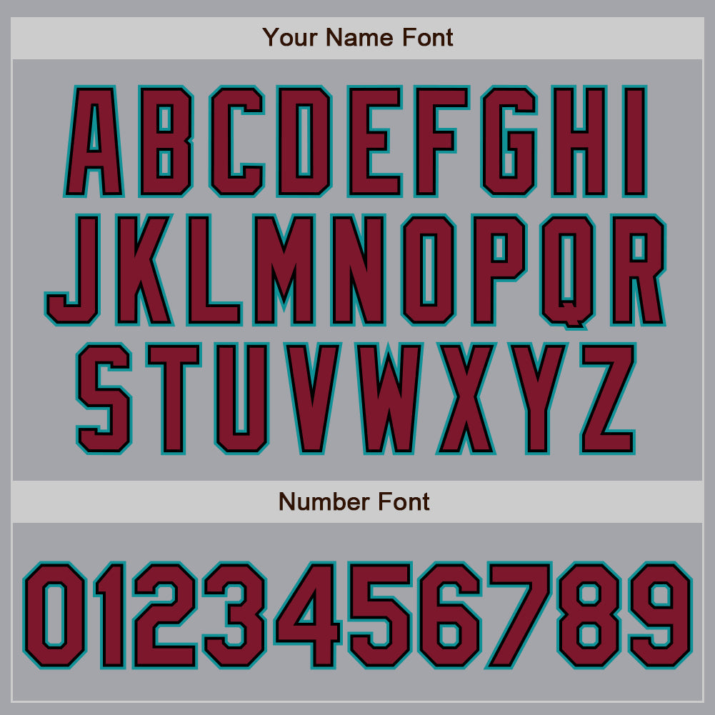 Custom Gray Black Pinstripe Crimson-Teal Authentic Baseball Jersey