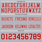 Custom Gray Red-White Authentic Football Jersey