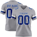 Custom Gray Royal-White Authentic Football Jersey