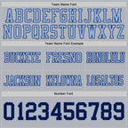 Custom Gray Navy-Light Blue Authentic Football Jersey