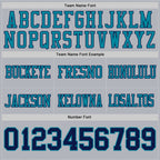 Custom Gray Navy-Teal Authentic Football Jersey