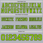 Custom Gray Neon Green-Black Authentic Football Jersey