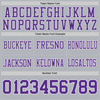 Custom Gray Purple-White Authentic Football Jersey