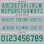 Custom Gray Kelly Green-White Authentic Football Jersey