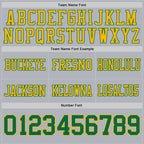 Custom Gray Kelly Green-Gold Authentic Football Jersey