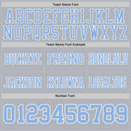 Custom Gray Light Blue-White Authentic Football Jersey