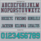 Custom Gray Aqua-Crimson Authentic Football Jersey