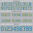 Custom Gray Powder Blue-Gold Authentic Football Jersey