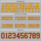 Custom Gray Burgundy-Gold Authentic Football Jersey
