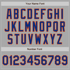 Custom Stitched Gray Royal-Orange Baseball Pullover Sweatshirt Hoodie