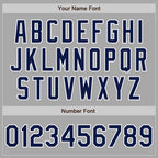 Custom Stitched Gray Navy-White Baseball Pullover Sweatshirt Hoodie