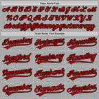 Custom Stitched Gray Red-Black Baseball Pullover Sweatshirt Hoodie