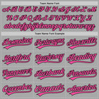 Custom Stitched Gray Pink-Black Baseball Pullover Sweatshirt Hoodie