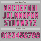 Custom Stitched Gray Pink-Black Baseball Pullover Sweatshirt Hoodie