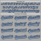Custom Stitched Gray Light Blue-Black Baseball Pullover Sweatshirt Hoodie