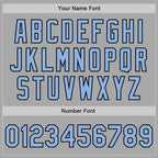 Custom Stitched Gray Light Blue-Black Baseball Pullover Sweatshirt Hoodie