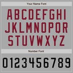 Custom Stitched Gray Black-Crimson Baseball Pullover Sweatshirt Hoodie