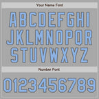 Custom Stitched Gray Light Blue-Steel Gray Baseball Pullover Sweatshirt Hoodie