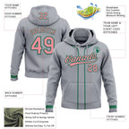 Custom Stitched Gray Medium Pink-Kelly Green Baseball Pullover Sweatshirt Hoodie