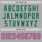 Custom Stitched Gray Pink-Kelly Green Baseball Pullover Sweatshirt Hoodie