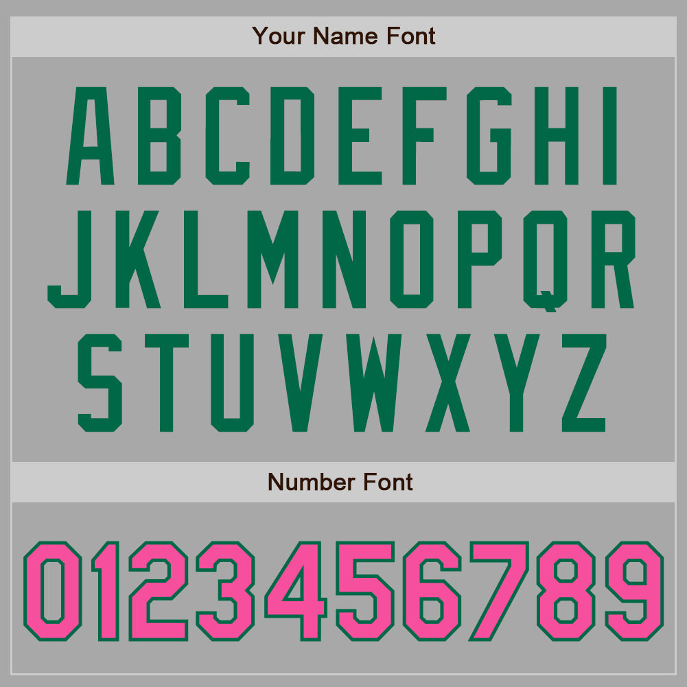 Custom Stitched Gray Pink-Kelly Green Baseball Pullover Sweatshirt Hoodie