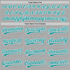 Custom Stitched Gray Teal-White Baseball Pullover Sweatshirt Hoodie