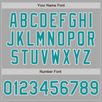 Custom Stitched Gray Teal-White Baseball Pullover Sweatshirt Hoodie