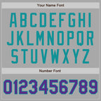 Custom Stitched Gray Purple-Teal Baseball Pullover Sweatshirt Hoodie