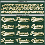 Custom Green White-Old Gold Hockey Lace Neck Jersey