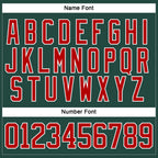 Custom Green Red-White Hockey Jersey