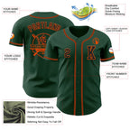 Custom Green Black-Orange Authentic Baseball Jersey