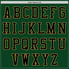 Custom Green Black-Old Gold Authentic Baseball Jersey