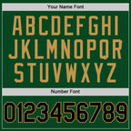 Custom Green Black-Old Gold Authentic Throwback Basketball Jersey