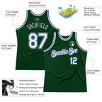 Custom Green White Royal-Gray Authentic Throwback Basketball Jersey
