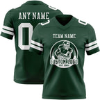 Custom Green White Authentic Football Jersey