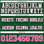 Custom Green Pink-White Authentic Football Jersey