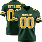 Custom Green Gold-White Authentic Football Jersey