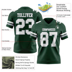 Custom Green White-Gray Authentic Football Jersey
