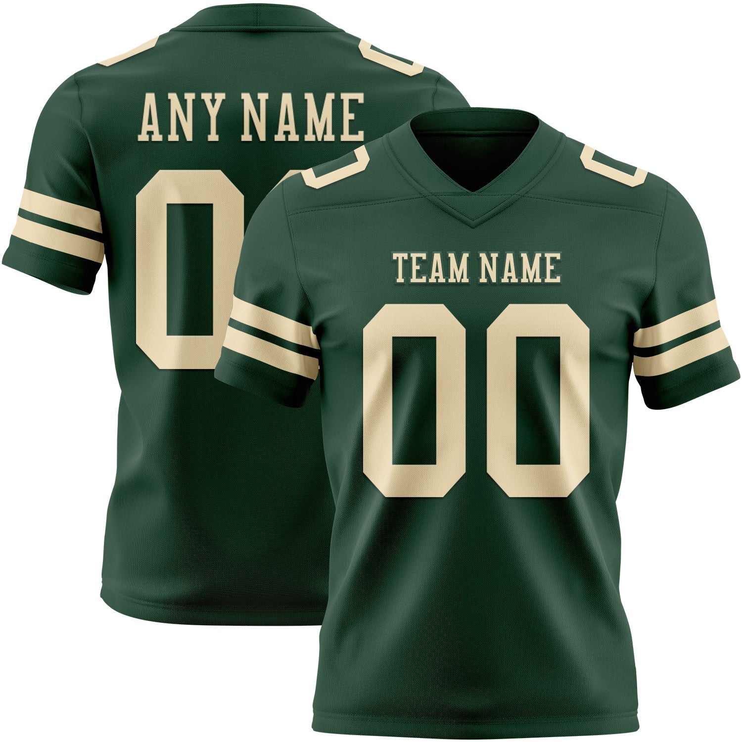Custom Green Cream Authentic Football Jersey