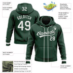 Custom Stitched Green White Baseball Pullover Sweatshirt Hoodie
