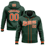 Custom Stitched Green Orange-White Baseball Pullover Sweatshirt Hoodie