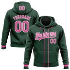 Custom Stitched Green Pink-White Baseball Pullover Sweatshirt Hoodie