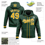 Custom Stitched Green Gold-White Baseball Pullover Sweatshirt Hoodie