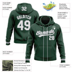 Custom Stitched Green White-Gray Baseball Pullover Sweatshirt Hoodie