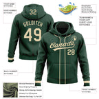 Custom Stitched Green Cream Baseball Pullover Sweatshirt Hoodie