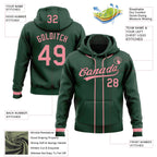 Custom Stitched Green Medium Pink Baseball Pullover Sweatshirt Hoodie