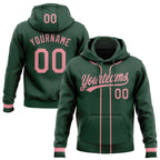 Custom Stitched Green Medium Pink Baseball Pullover Sweatshirt Hoodie