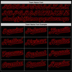 Custom Black Red Bomber Full-Snap Varsity Letterman Lapel Collar Byron Jacket